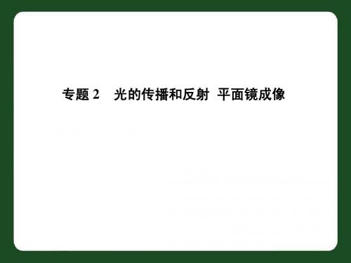 中考专题2 光的传播和反射 平面镜成像