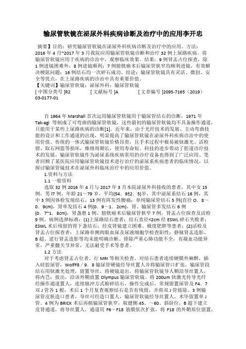 输尿管软镜在泌尿外科疾病诊断及治疗中的应用李开忠