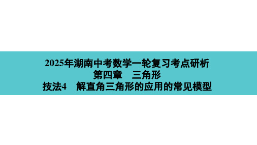 2025年湖南中考数学一轮复习考点研析 第四章 三角形技法4 解直角三角形的应用的常见模型