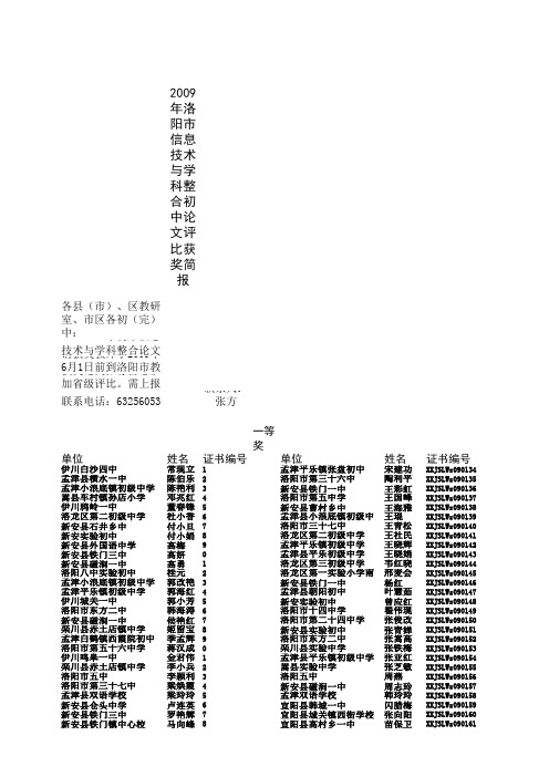 技术与学科整合初中论文评比获奖简报