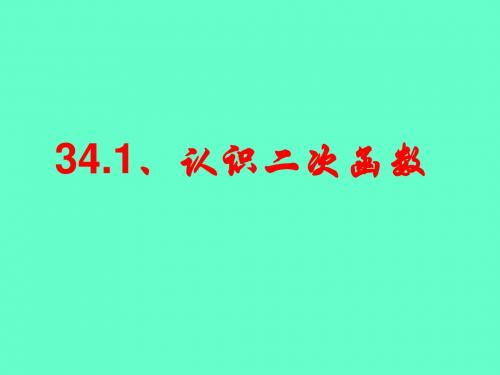 1. 2 认识二次函数  课件(冀教版九年级下)