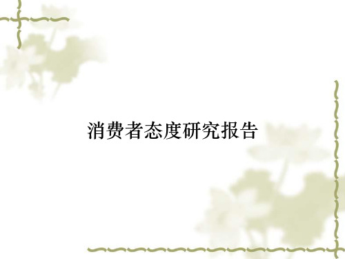 消费者态度研究报告