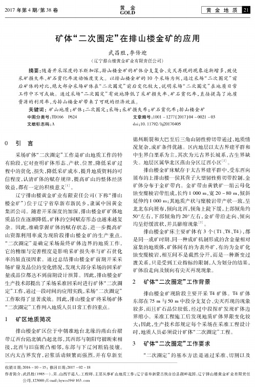 矿体“二次圈定”在排山楼金矿的应用