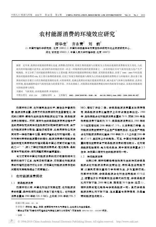 农村能源消费的环境效应研究