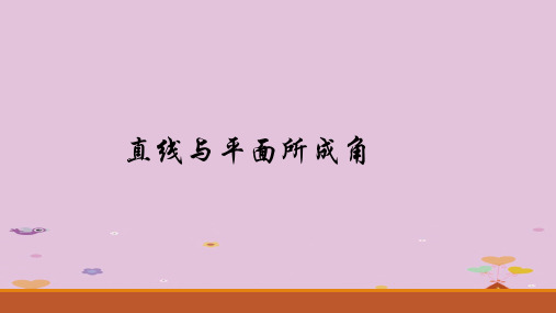 沪教版(上海)数学高三上册-14.3 直线和平面所成角 课件  优质课件PPT