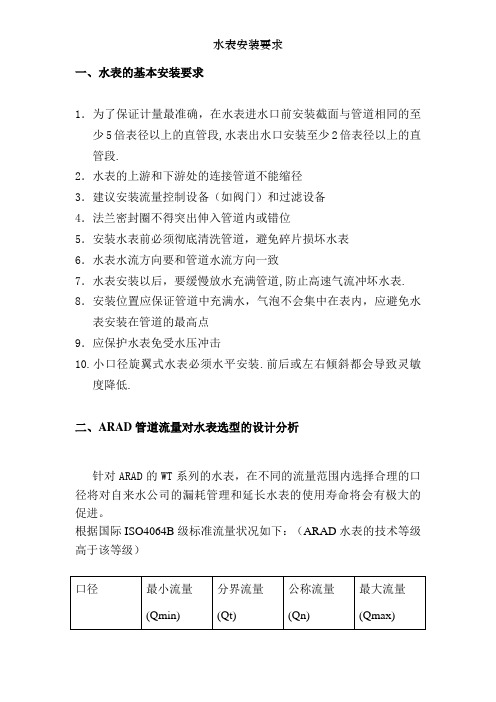 水表安装要求