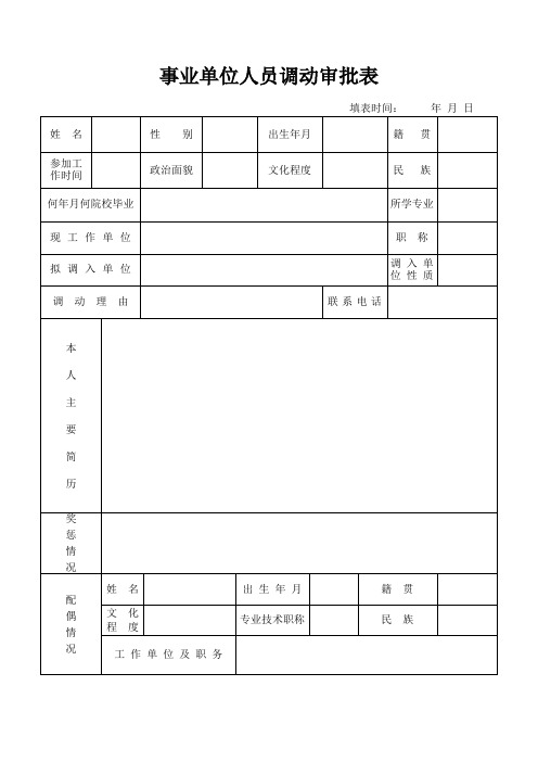 事业单位人员调动审批表.doc