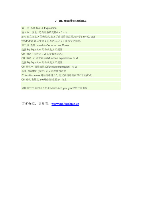 在UG里规律曲线的用法