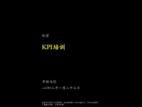 麦肯锡-中国电信KPI培训