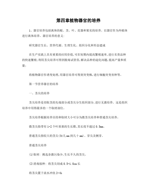 第四章植物器官的培养