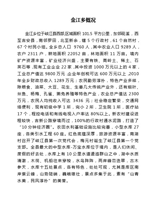 金江乡基本情况简介