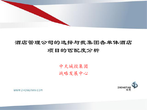 酒店管理公司的选择与我集团酒店项目匹配度分析