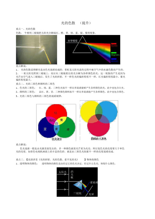 光的色散知识讲解