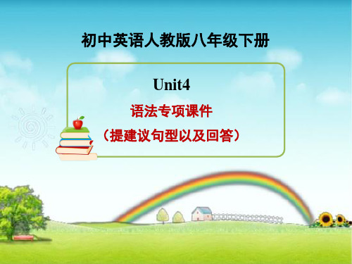 人教版英语八年级下册 Unit4_语法专项课件(提建议句型以及回答) (共16张PPT)