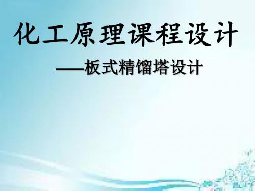 化工原理课程的设计