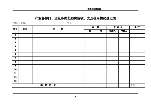 班费登记表