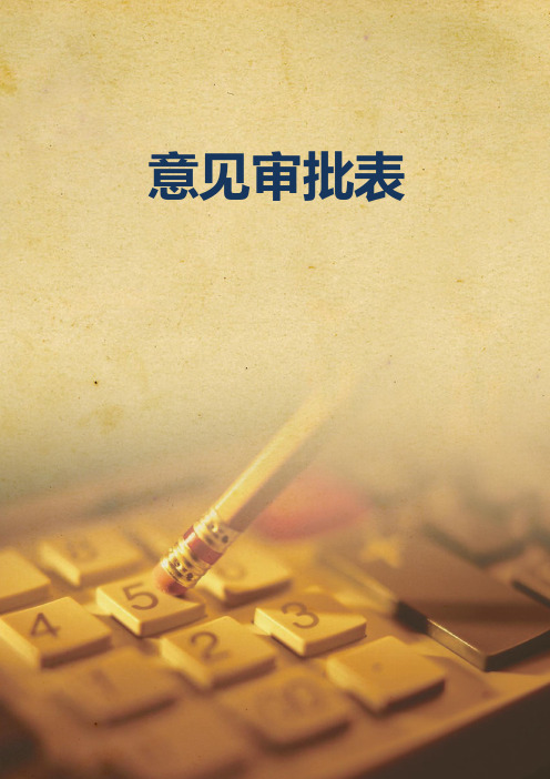 意 见 审 批 表