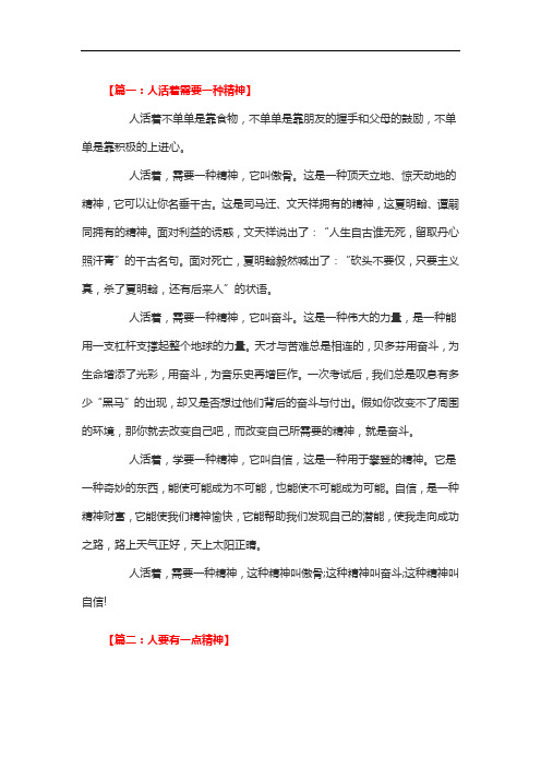 一个人非要有一种精神的作文