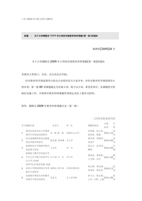 2009课题