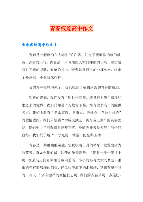 青春痕迹高中作文