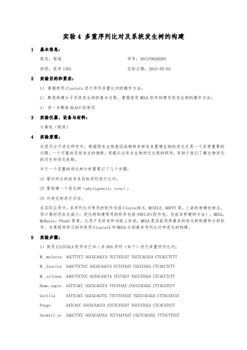 湖南大学生物信息学实验报告-W10