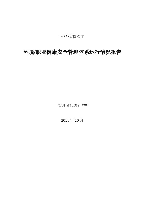 环境、职业健康安全管理体系运行情况报告