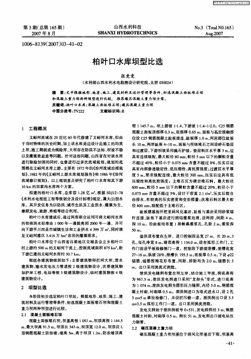 柏叶口水库坝型比选