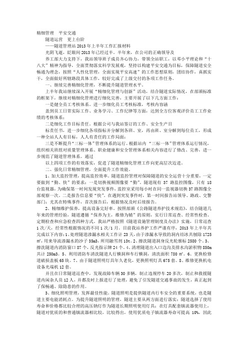 隧道汇报材料
