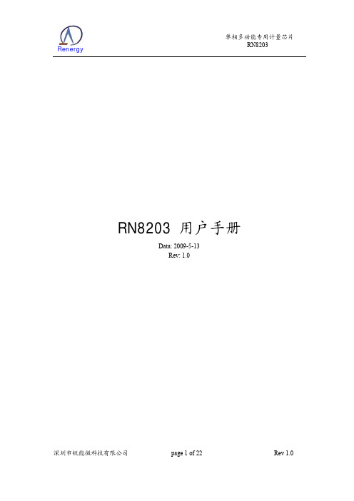 RN8203用户手册_v1.0