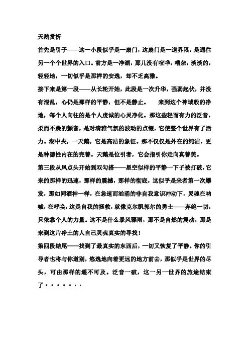 天鹅赏析