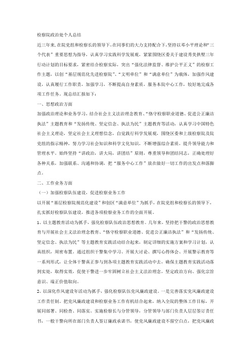 检察院政治处个人总结.docx