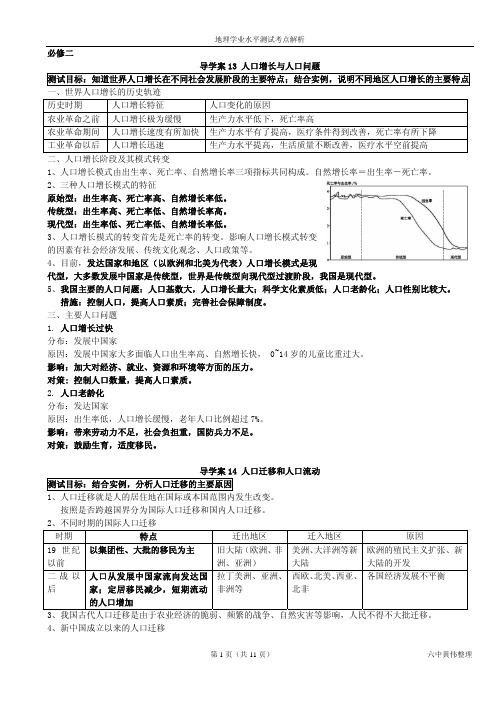 地理学业水平测试考点解析(必修二)