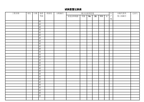 试块留置台帐