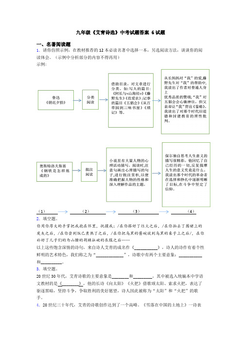 九年级《艾青诗选》中考试题答案 6试题