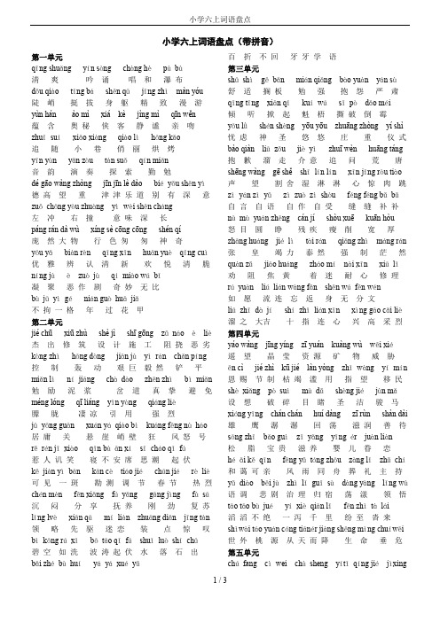 小学六上词语盘点