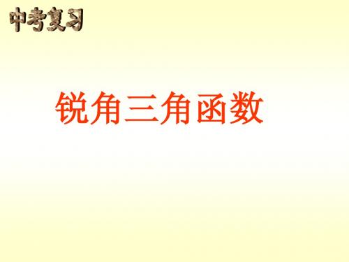 2014中考复习锐角三角函数与反比例函数