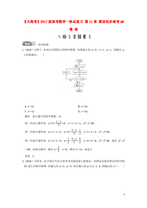 高考数学一轮总复习第11章算法初步高考AB卷理
