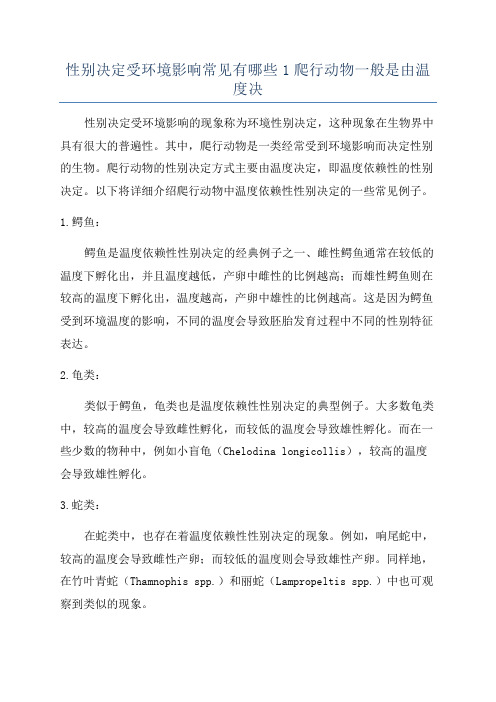 性别决定受环境影响常见有哪些1爬行动物一般是由温度决
