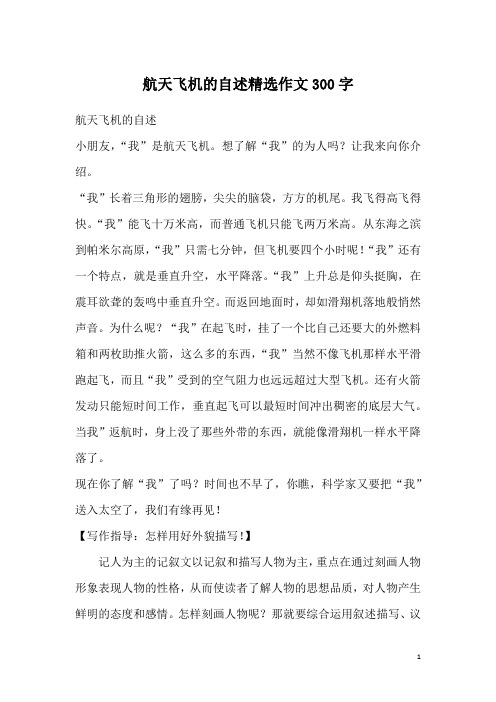 航天飞机的自述精选作文300字