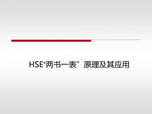 HSE“两书一表”原理及其应用-PPT文档资料