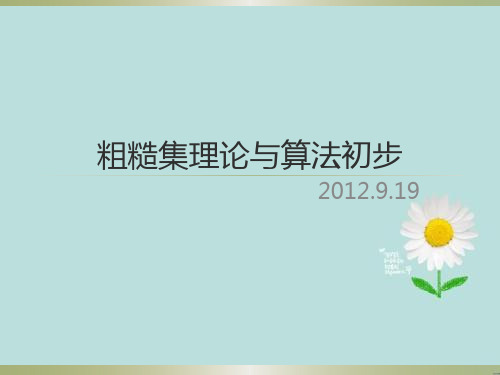 粗糙集理论和算法初步