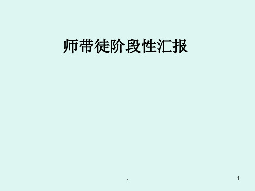 师带徒阶段性汇报ppt课件