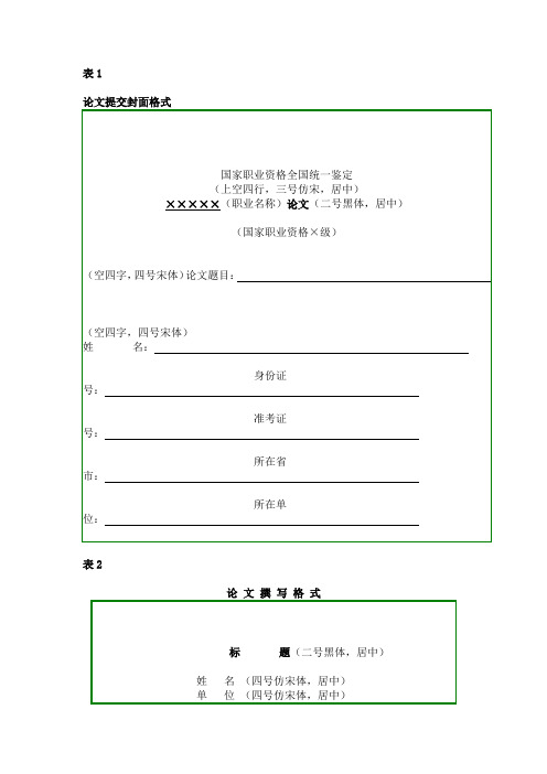 论文提交封面格式