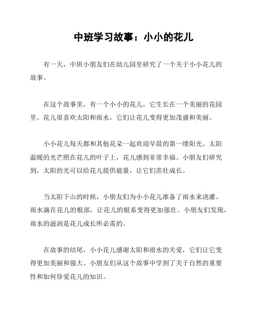 中班学习故事：小小的花儿
