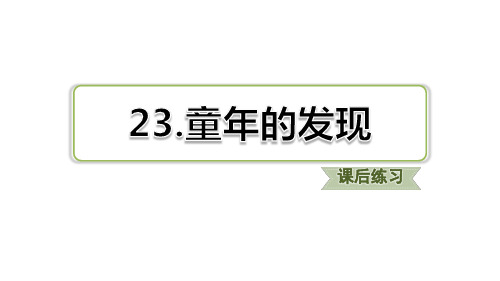 部编版小学语文五年级下册第八单元 第23课  童年的发现习题课件