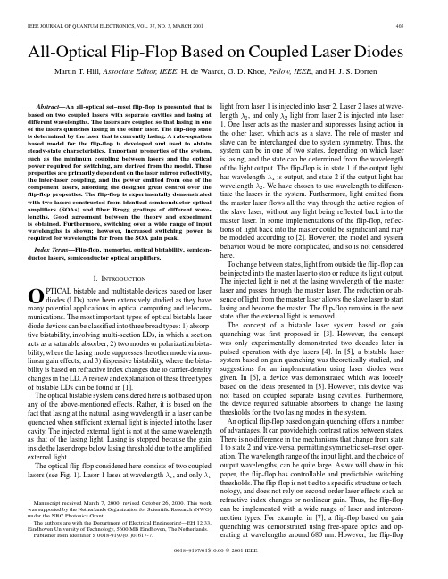 All-optical flip-flop based on coupled laser diodes