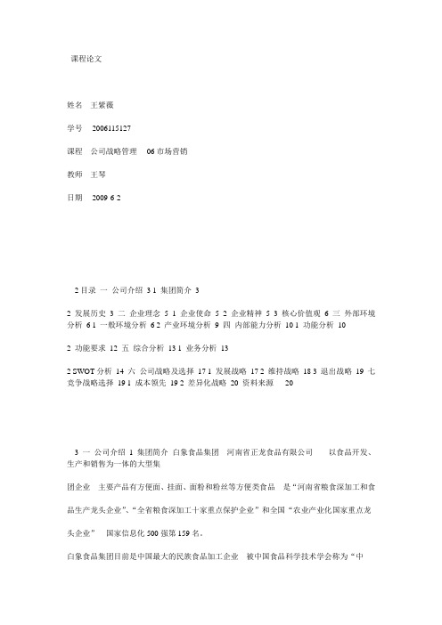 最新最全白象战略管理分析