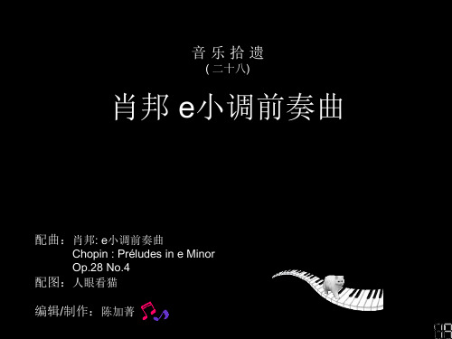 音乐拾遗二十八肖邦e小调前奏曲