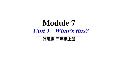 外研版(三起三年级)上册英语 Module 7 Unit 1 What's this课件