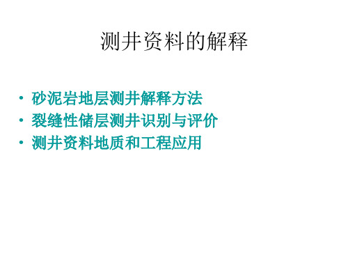 测井技术基本原理及方法简介4